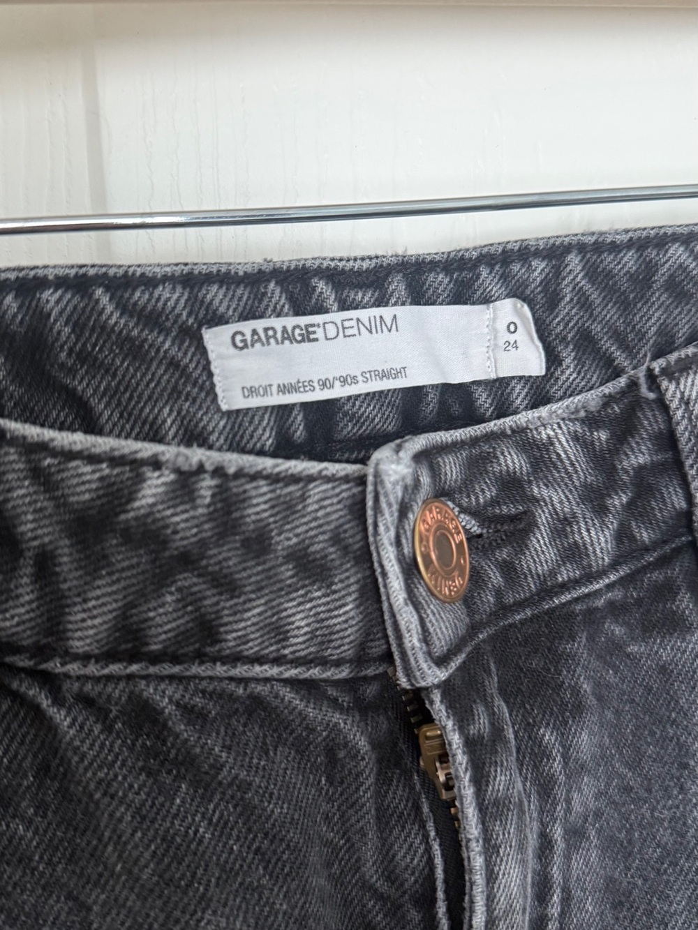 Garage Black Washed Straight-Leg Jeans - Picture 3 of 6
